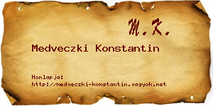 Medveczki Konstantin névjegykártya